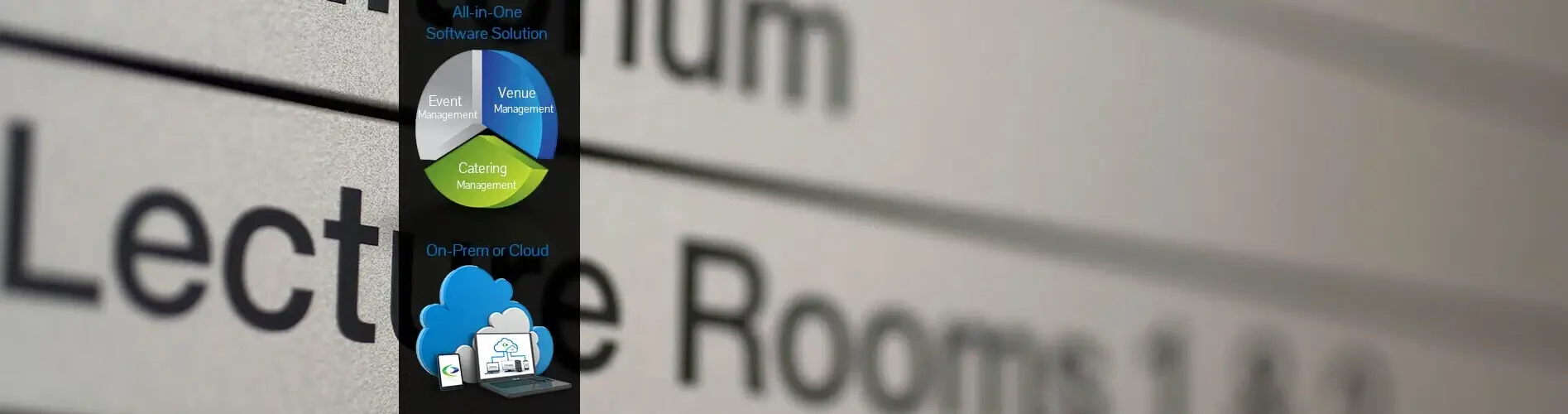 EventPro venue management dashboard showing room and resource scheduling tools
